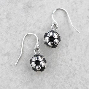 Silver Soccer Ball Earrings