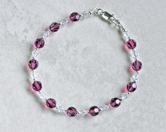 Amethyst Purple Crystal Bracelet