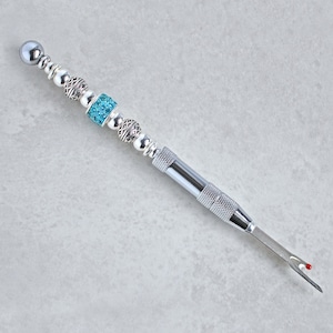 Turquoise & Silver Beaded Seam Ripper