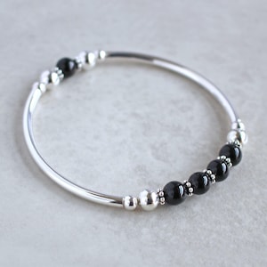 Zwarte onyx stretcharmband