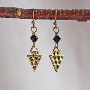 Antique Brass Arrowhead Earrings