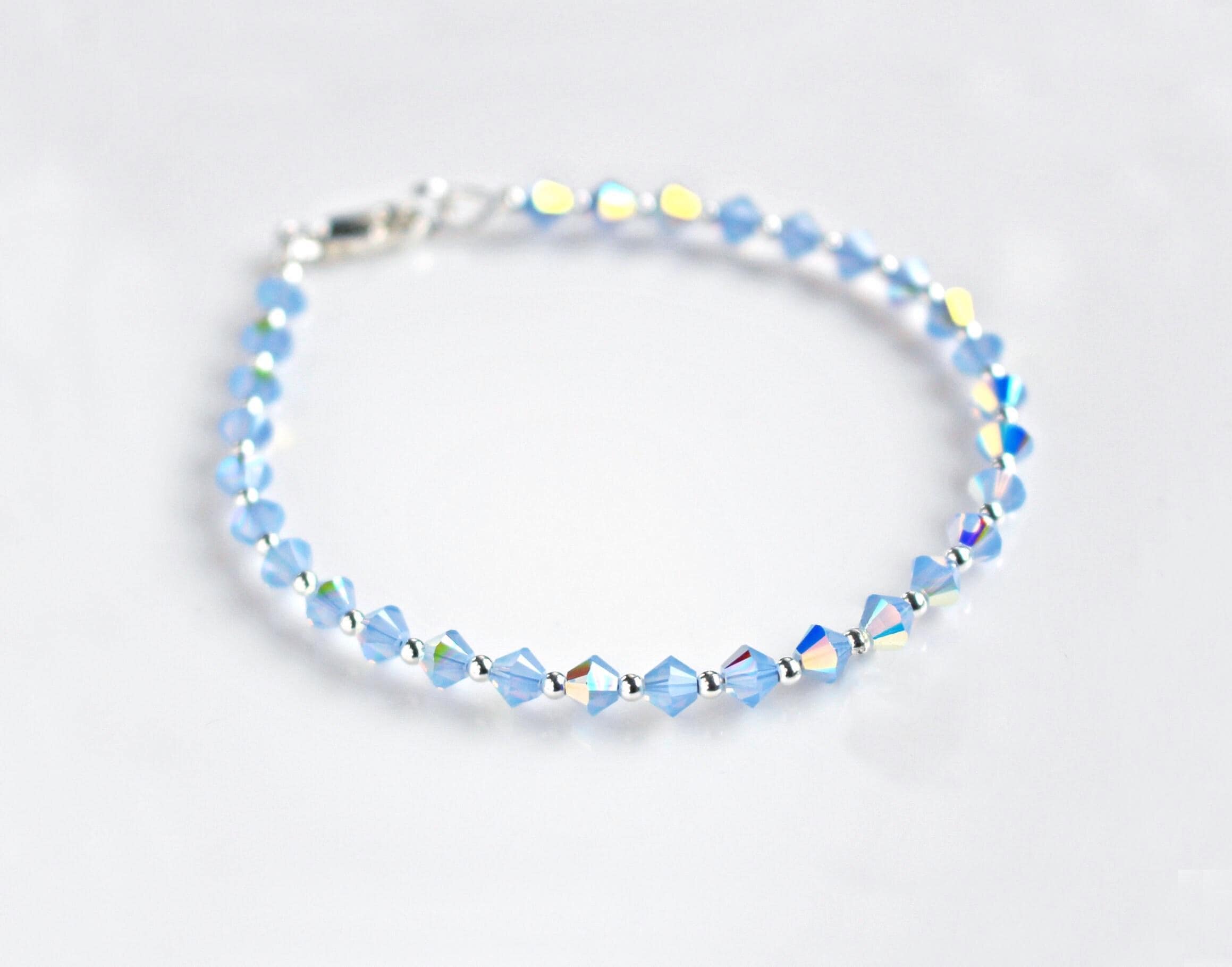 Periwinkle Austrian Crystal & Sterling Silver Bracelet