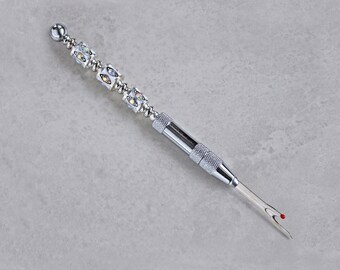 White & Silver Beaded Seam Ripper