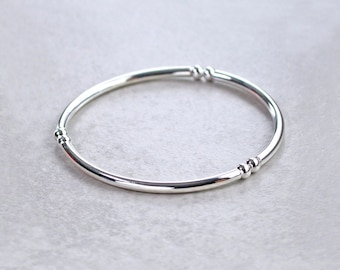 Sterling Silver or Silver Plated Stacking Stretch Bracelet