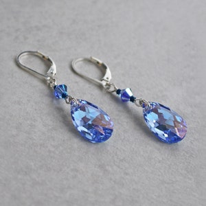 Light Sapphire Blue Austrian Crystal Earrings