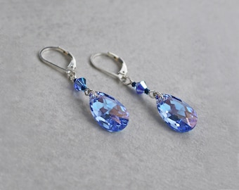 Light Sapphire Blue Austrian Crystal Earrings