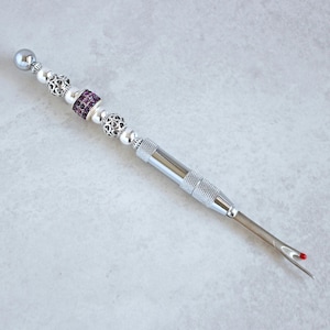 Dark Purple & Silver Beaded Seam Ripper
