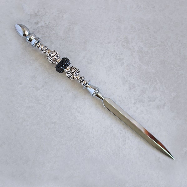 Black Crystal & Silver Letter Opener