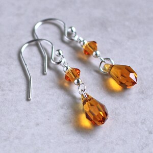 Topaz Austrian Crystal Teardrop Earrings - November Birthstone Crystal Earrings