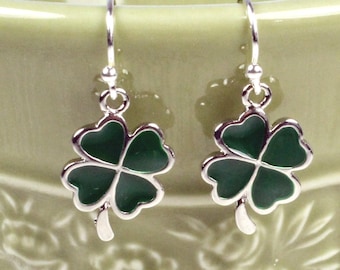 Green 4-leaf Clover Earrings