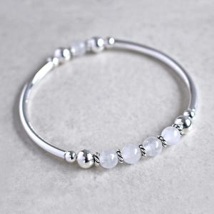 White Agate Stretch Bracelet