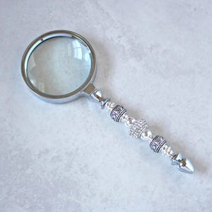 Clear Crystal & Silver Magnifying Glass