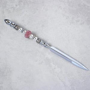 Pink Crystal & Silver Letter Opener