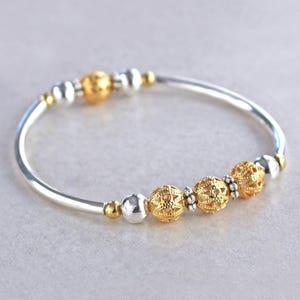 Gold Filigree Stretch Bracelet