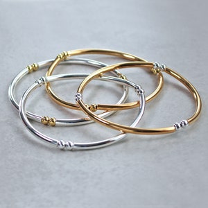 Silver & Gold Plated Stretch Bracelets