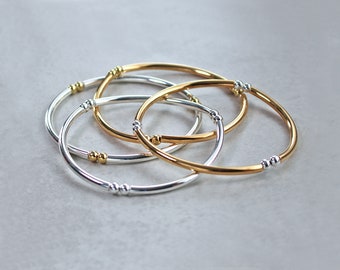 Silver & Gold Plated Stretch Bracelets