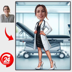 custom Female Nurse caricature for Women Nurse Caricature from Photo  Nurse Drawing Art Funny Nurse Portrait Unique Nurse Cartoon Drawing