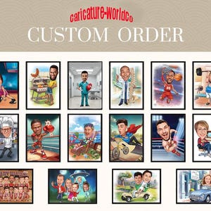 Custom Order Caricature, Custom Drawing Portrait,Personalized Cartoon Portrait,Anniversary Gift, Caricature from Photo, Unique Caricature