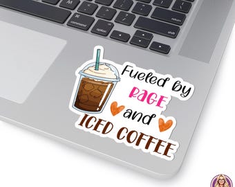 Treibholz durch Rage und Eiskaffee Aufkleber, feministisches Vinyl-Abziehbild
