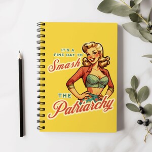 Feminist Spiral Notebook: Retro Comic, Smash The Patriarchy