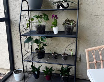 4 Tier Metal Plant Stand Indoor, Tall Plant Stand, Modern Plant Stand, Planter Shelves, Outdoor Metal Plant Stand, Potted Plant Stand