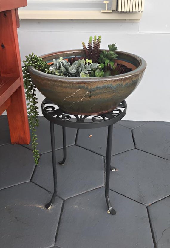 iron hanging planter Vintage Wrought Iron Wall Basket Planter main image 0