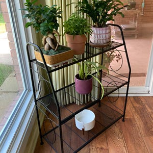 3 Tier Rectangular Metal Plant Stand, Indoor Plant Stand, Modern Plant Stand, Metal Flower Pot Stand, Outdoor Plant Stand, Planter Shelves