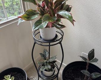 2 Tier Metal Plant Stand, Indoor Pot Stand, Outdoor Plant Shelf, Window Plant Shelf, Tall Plant Stand, Indoor Plant Stand, Flower Stand