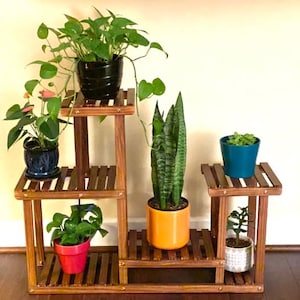 Multi tier Wooden Plant Stand Indoor, Wooden Flower Pot Stand, Modern Plant Stand, Potted Plant Stand, Plant Pot Holder Shelf, Planter Stand