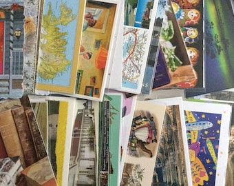 34 nuove cartoline - Pacchetto misto di cartoline Postcrossing - Ampia varietà - Viaggi, arte, natura e altro