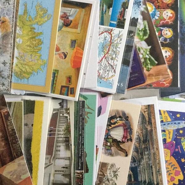34 postales nuevas - Paquete variado de postales de Postcrossing - Gran variedad - Viajes, arte, naturaleza y más