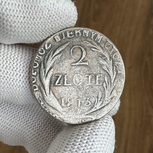 2 zloty 1813 Poland Coin REPLICA Silver Plated