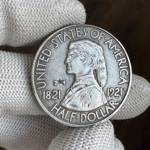 50 Cent 1921 USA Half dollar Missouri Centennial Coin REPLICA Silver Plated