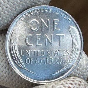1 cent 1944 VS-munt REPLICA verzilverd