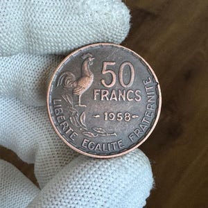 50 Francs 1958 France Copper Coin REPLICA