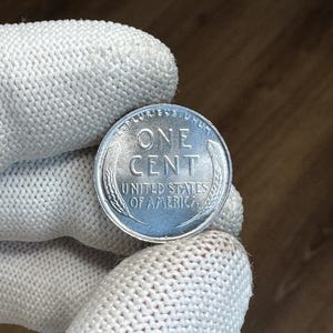 RÉPLICA de moneda estadounidense de 1 centavo de 1944 bañada en plata