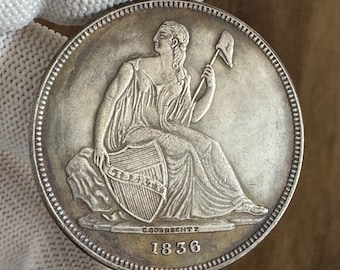 Coin 1 Dollar 1836 Gobrecht P. USA Coin REPLICA Silver Plated