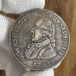 Coin 1 Dollar 1792 G. Washington USA Coin REPLICA Silver Plated
