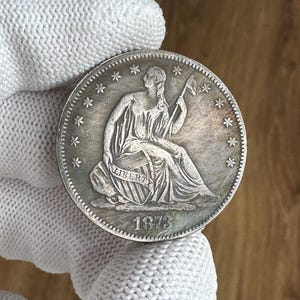 50 cents 1873 USA Half Dollar Coin REPLICA Silver Plated