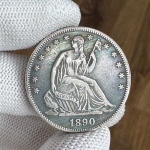 50 cents 1890 USA Half Dollar Coin REPLICA Silver Plated