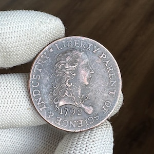 Réplica de moneda de cobre estadounidense de 1 centavo de 1792