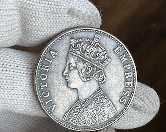 1 Rupee 1881 India Coin REPLICA Silver Plated