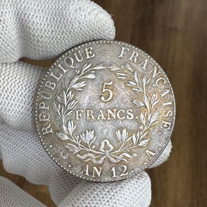 5 Francs 1803 AN 12 Emperor Napoleon France Coin REPLICA Silver Plated