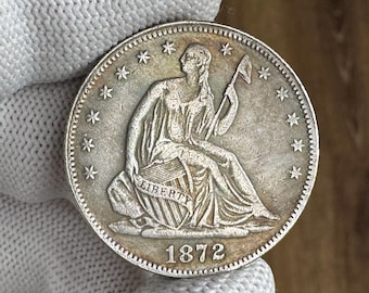 50 центов 1872 года США полудолларовая монета РЕПЛИКА посеребренная