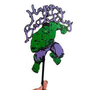 Custom made themed Cake Topper, Hulk topper, 3d printed cake topper