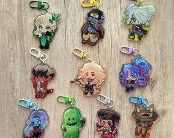 Deadlock Acrylic Epoxy Glitter Keychains