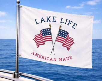 USA Theme Boat Flag. Double USA Flag Double Sided Boat Flag. Designed in the USA. 100% Polyester Boat Flag.