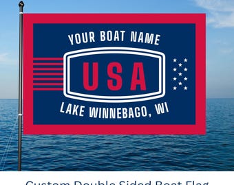 Personalized Boat Flag: USA Nautical Theme, Custom Boat Name