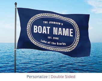 Personalized Nautical Boat Flag: Double Sided, Custom Text