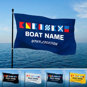 Personalized Boat Flag, Personalized Nautical Code Flag, Custom Captain Gift, Boat Name Flag, Nautical Signal Flags, Sailing Decor